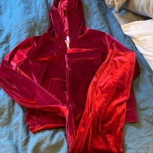 Fabletics Crushed Velvet Set- Hoodie and Leggings-Size S